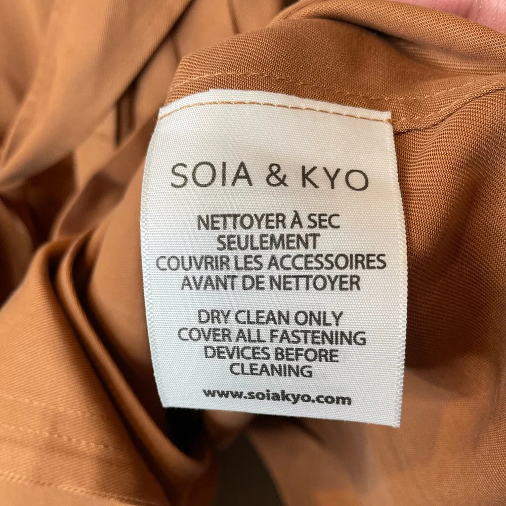 NWT SOIA & KYO Nousha Tailored Lightweight Trench Coat in Amber Size Small - Picture 13 of 16